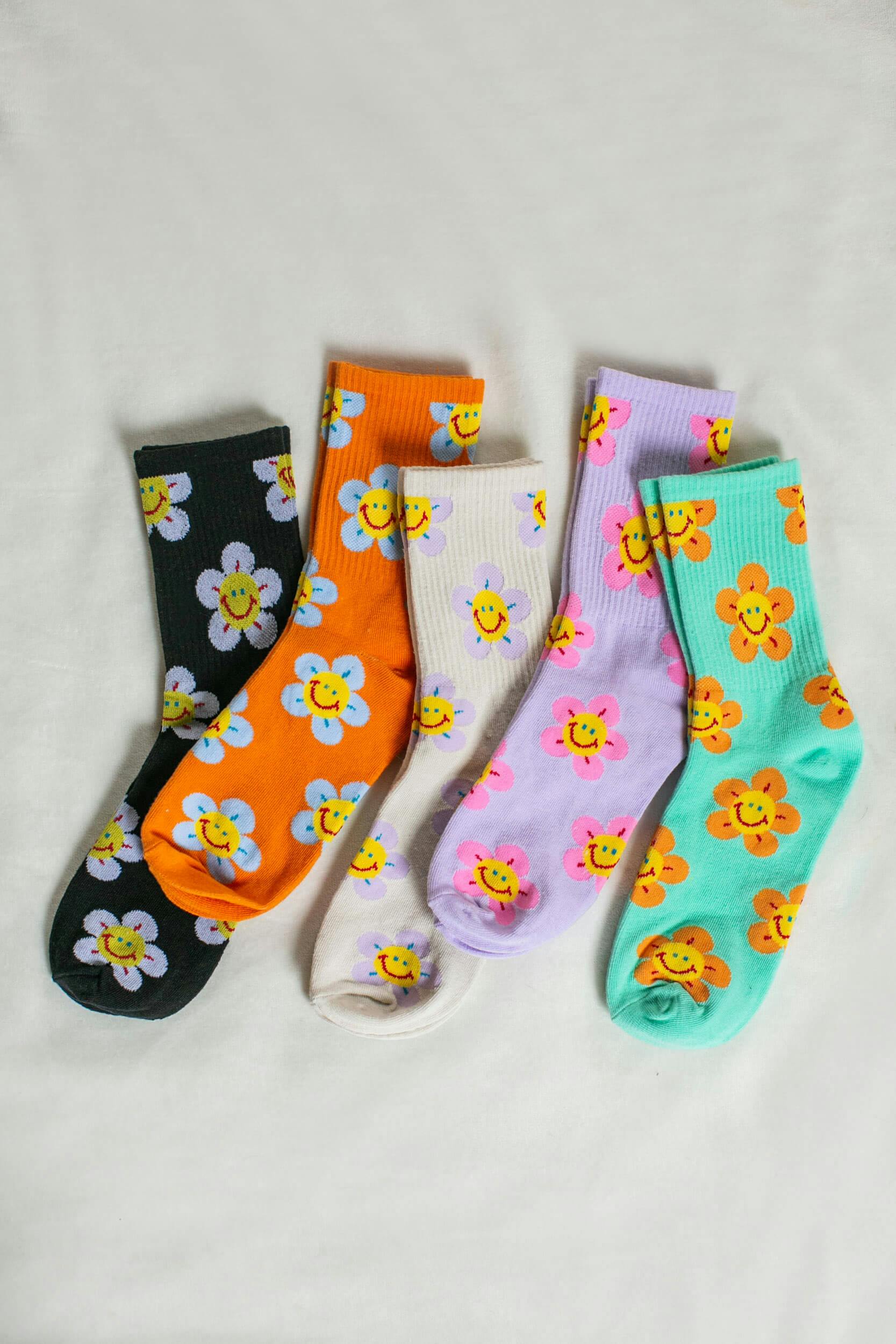 Colorful Smiley Face Socks - undefined - Jewel Therapy