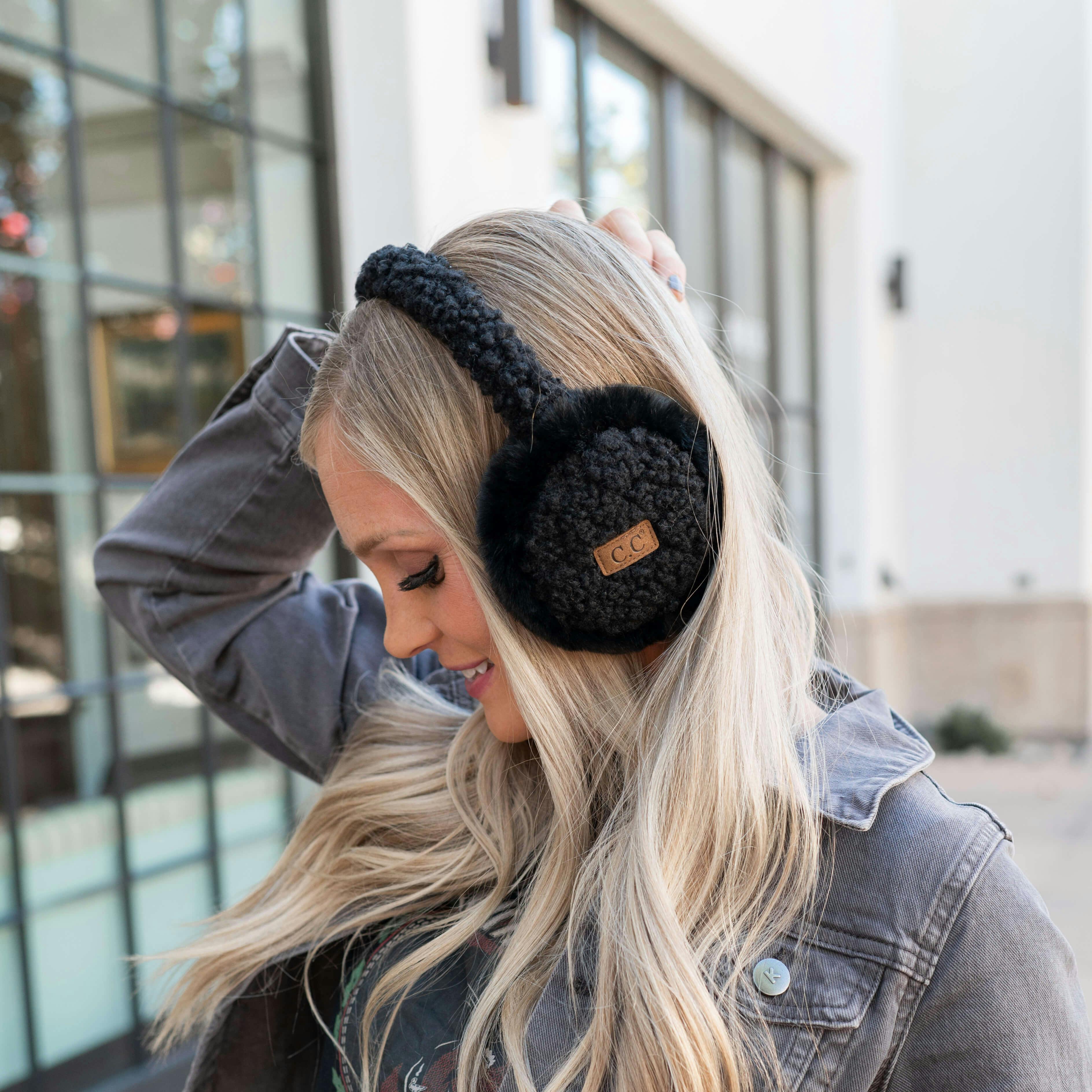 CC Faux Fur Sherpa Earmuffs - undefined - Truly Contagious Boutique
