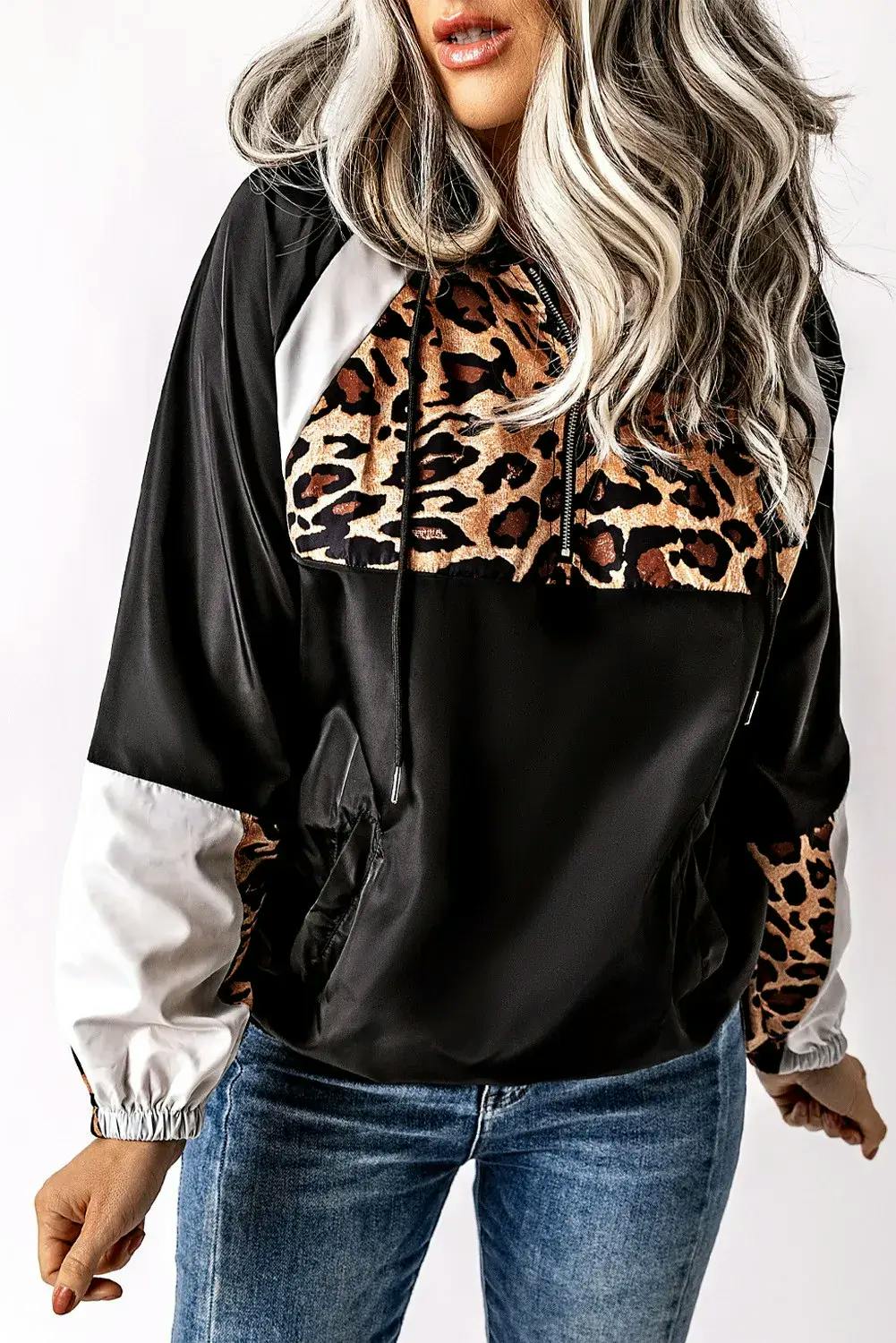 Leopard Contrast Hoodie - undefined - Dream Life Boutique