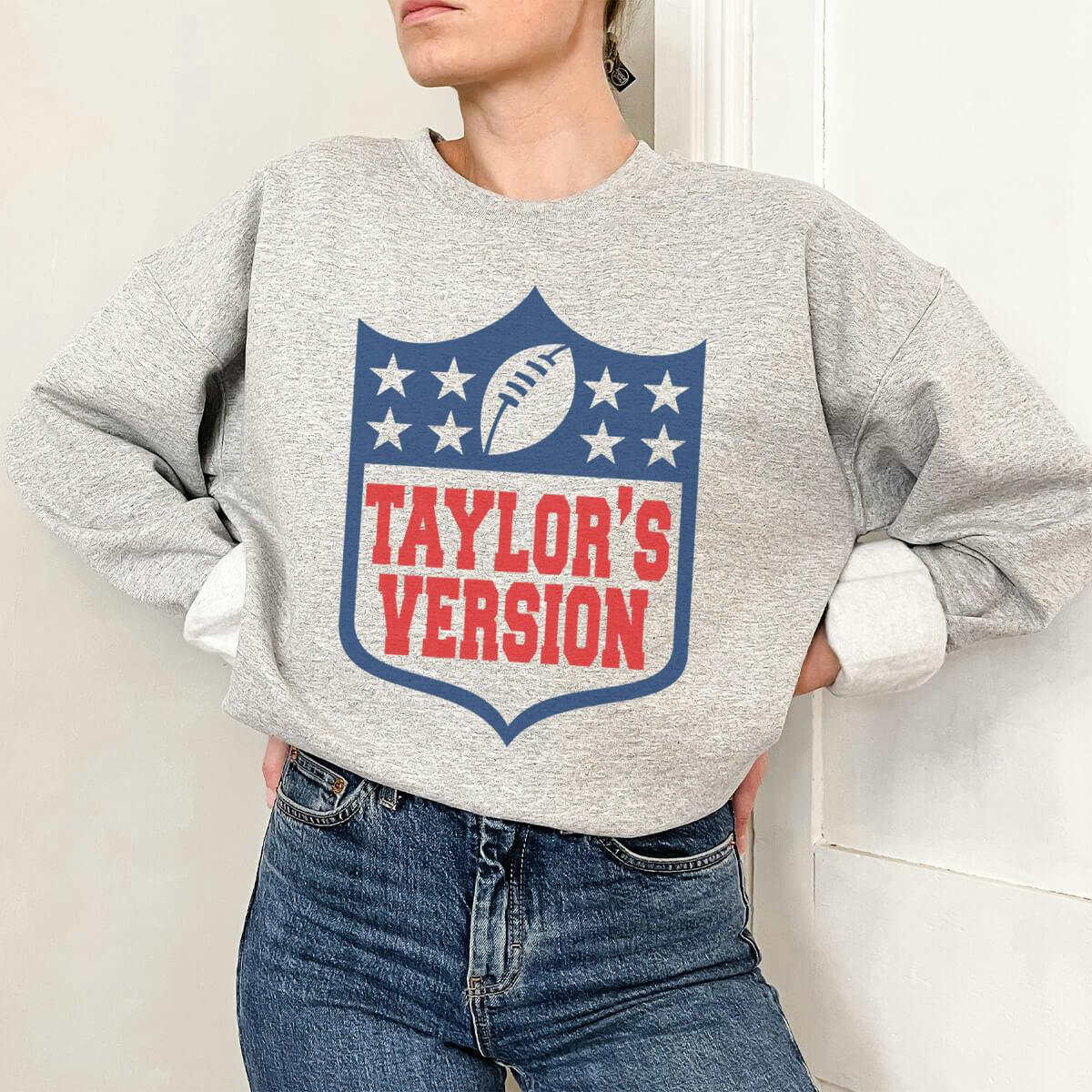 Taylor's Football Version Graphic Sweatshirt | Trending | Travis | Team | Romance | Concert | Music | Sports - undefined - BEADSBEE BOUTIQUE