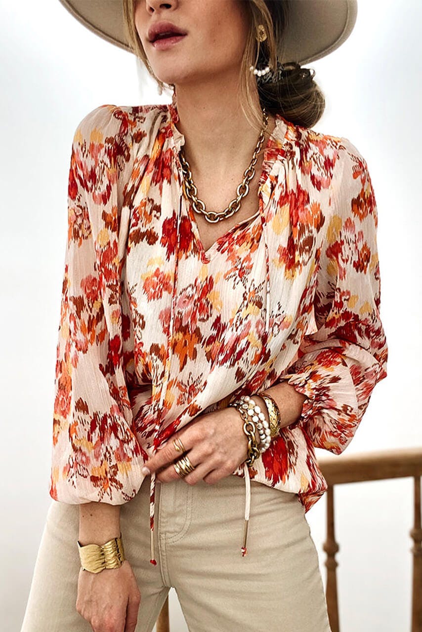 Abstract Floral Blouse - undefined - Dream Life Boutique
