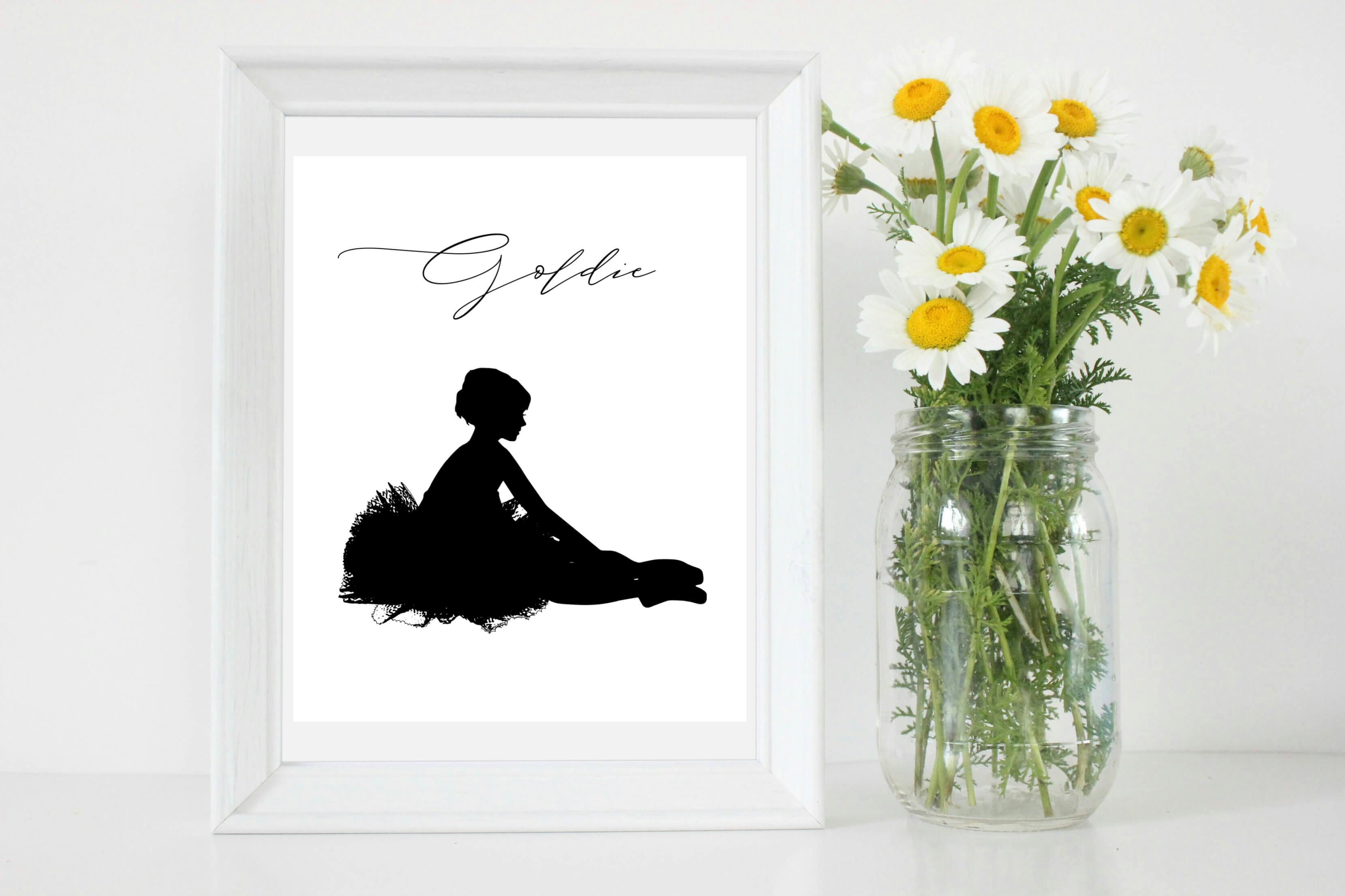 Personalized Ballerina Silhouette Print - undefined - bright side girl shoppe