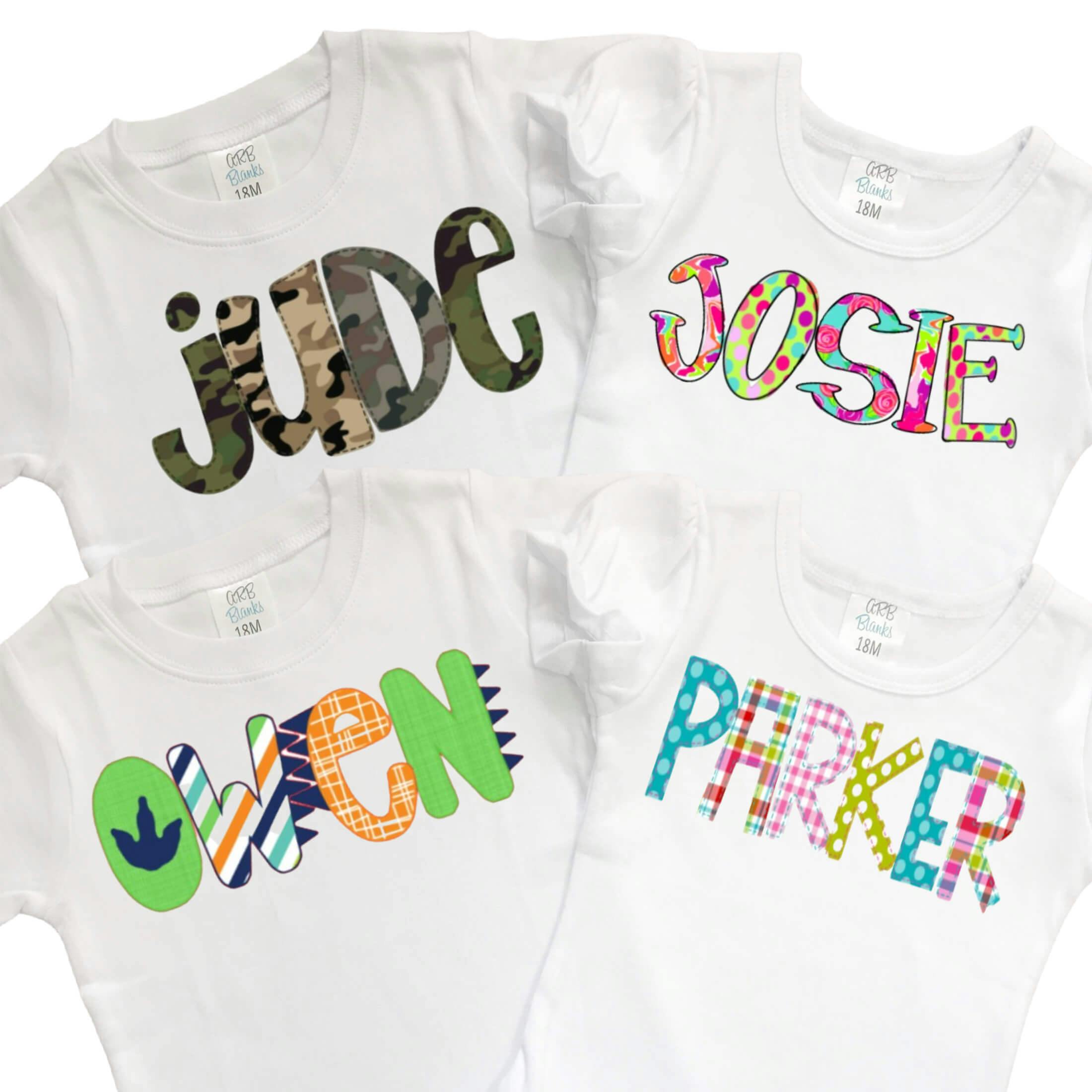 Kids Name Tee Short or Long Sleeve - undefined - The Sassy Seamstress