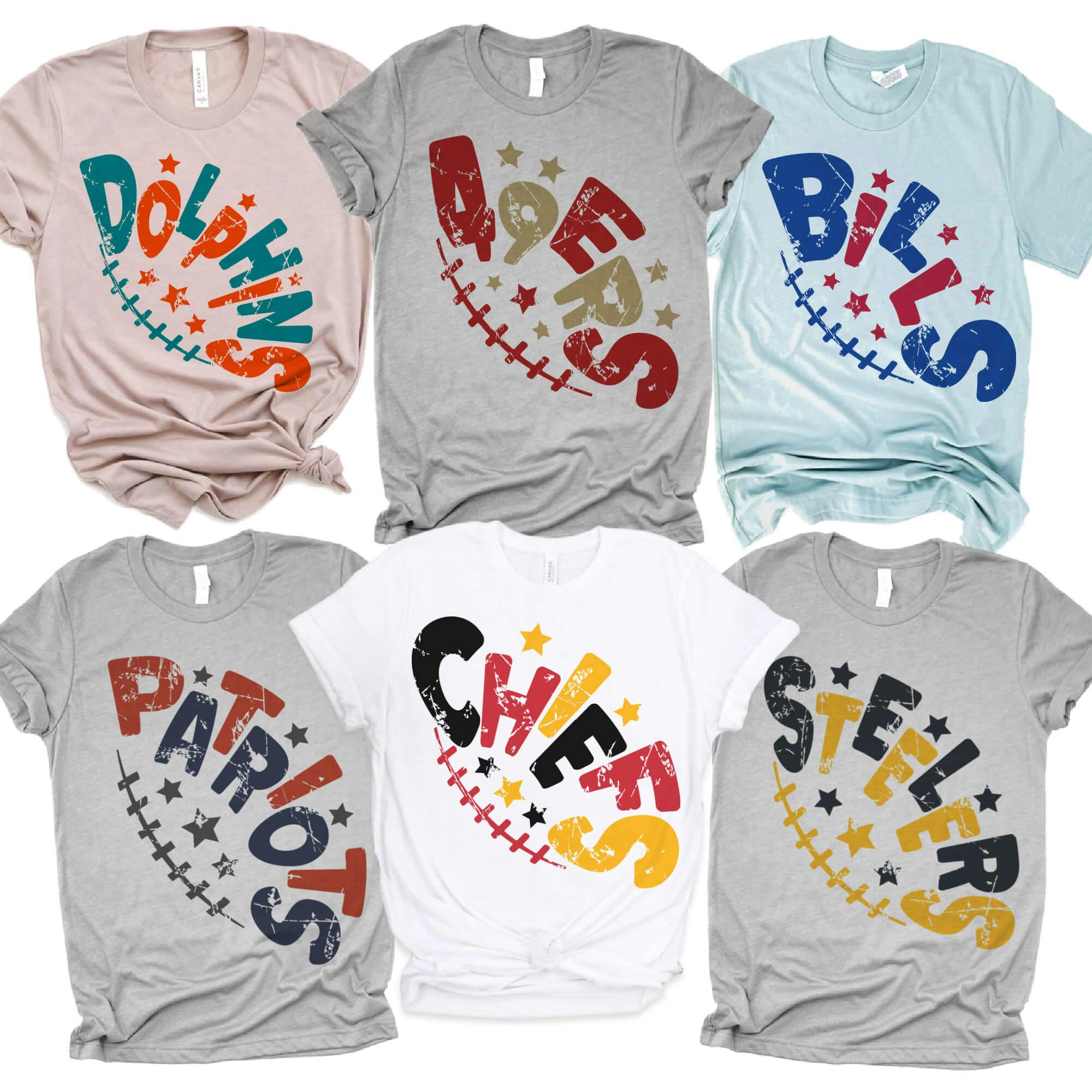 Touchdown Team Color Football Tees - undefined - Par-tees by Party On Designs