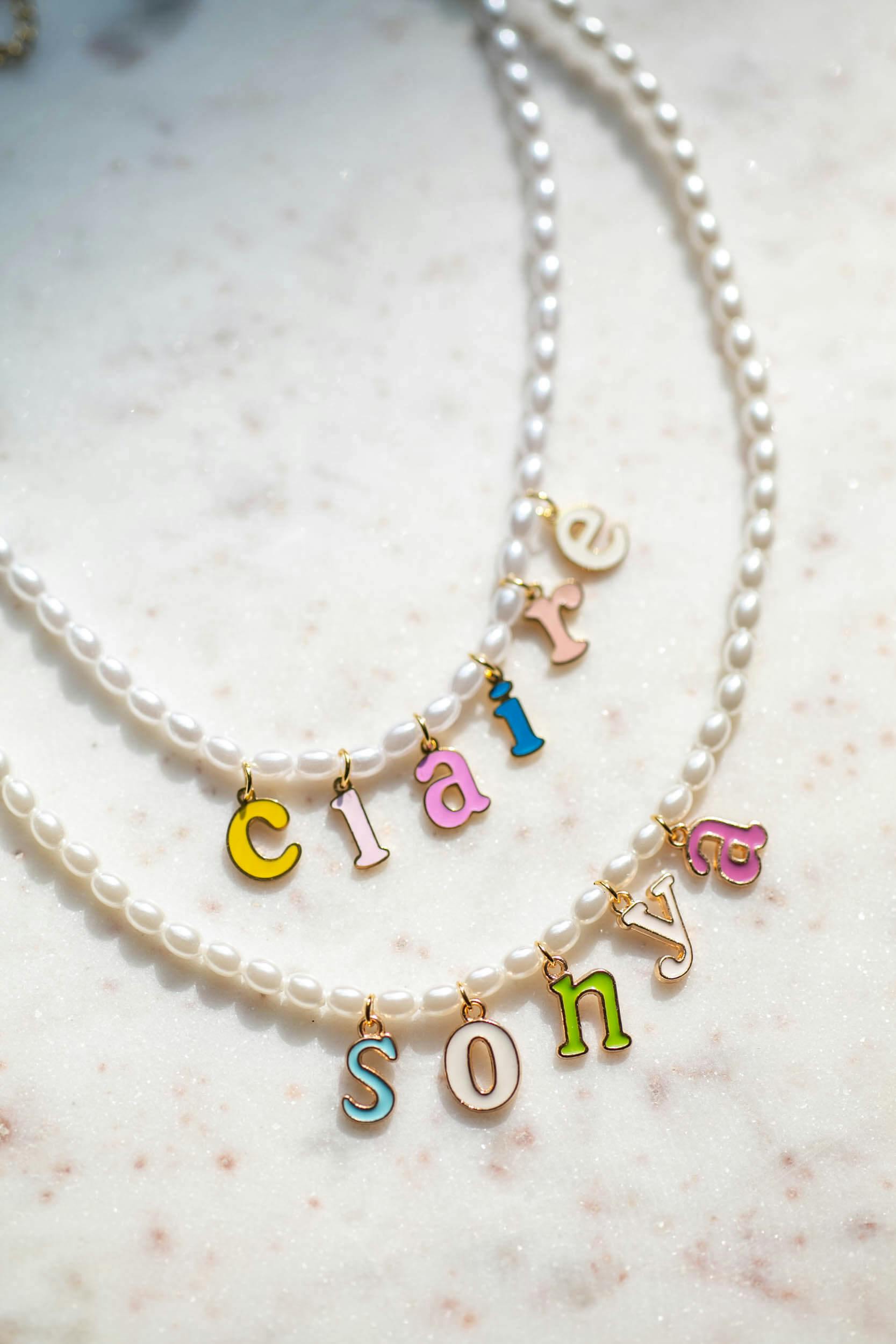 Pearl Custom Name Necklace - undefined - Jewel Therapy