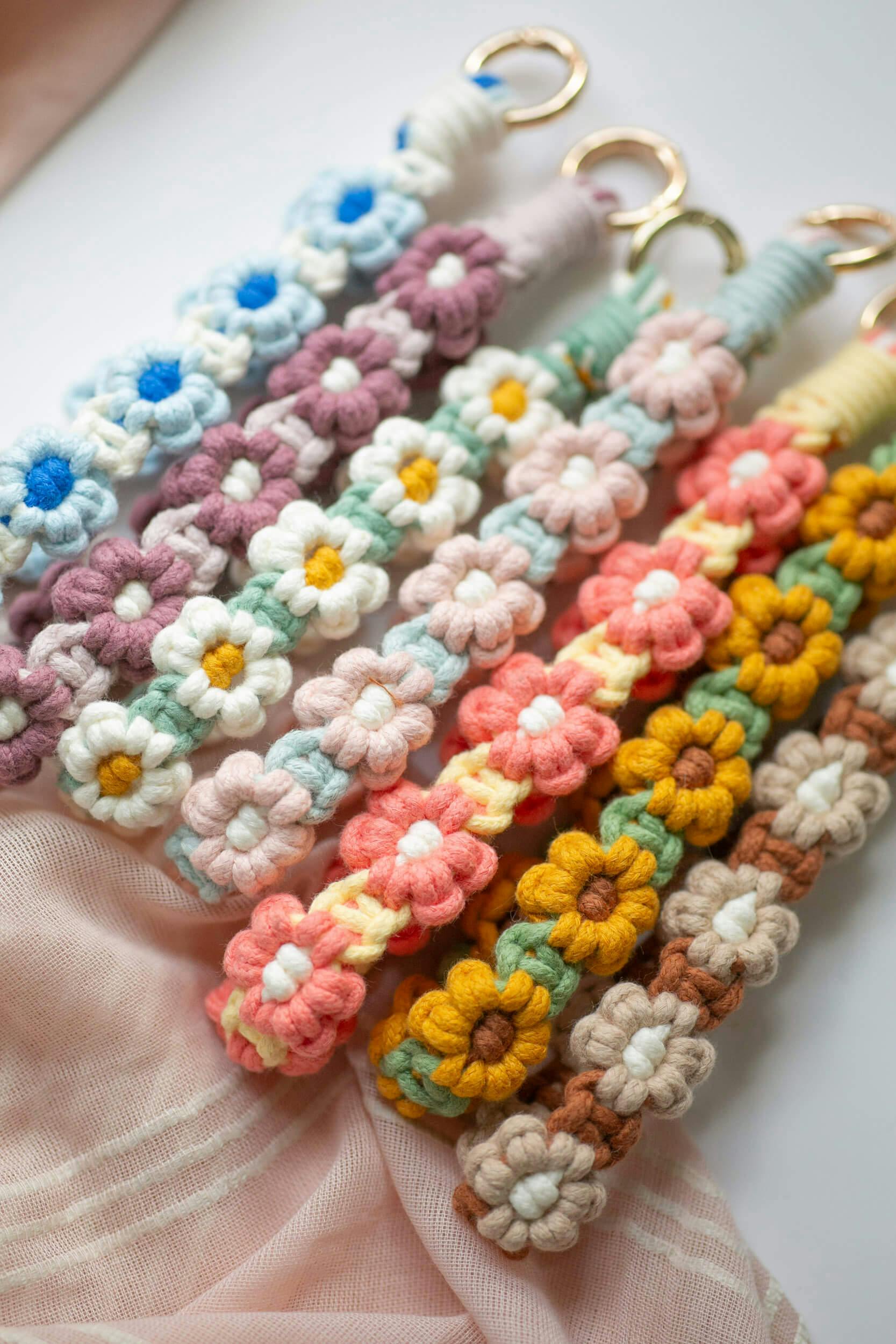 Floral Macrame Keychains - undefined - Jewel Therapy