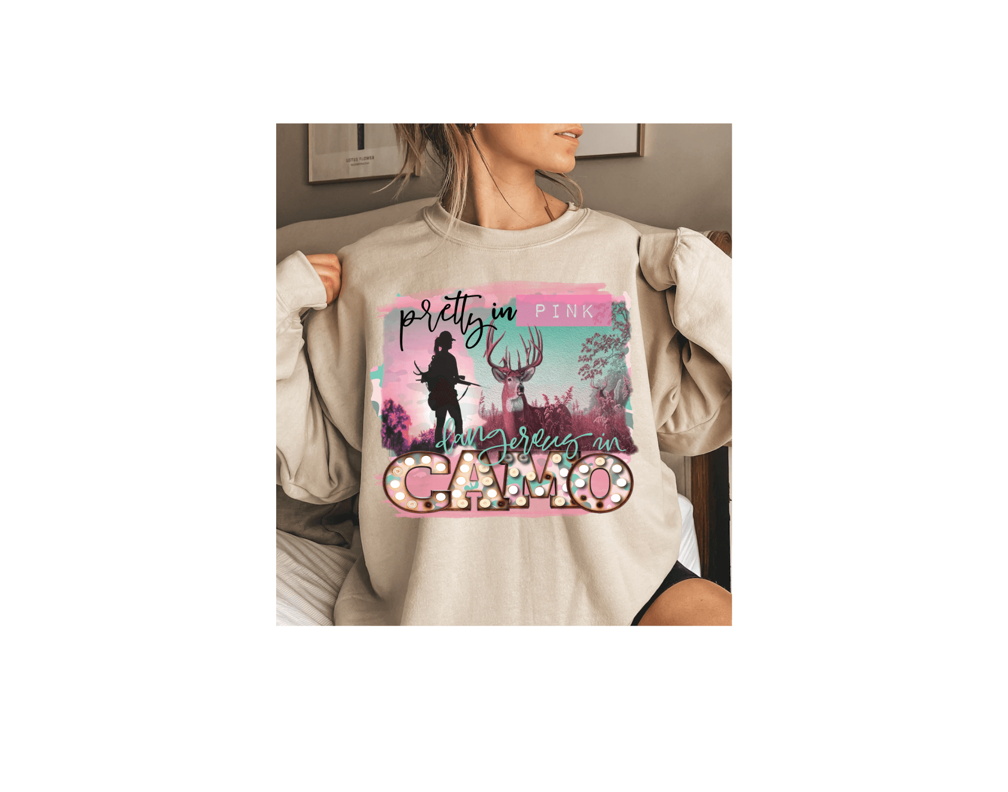 Crew Neck Sweatshirts for Women Who Love to Hunt - undefined - Hippies & Cowboys