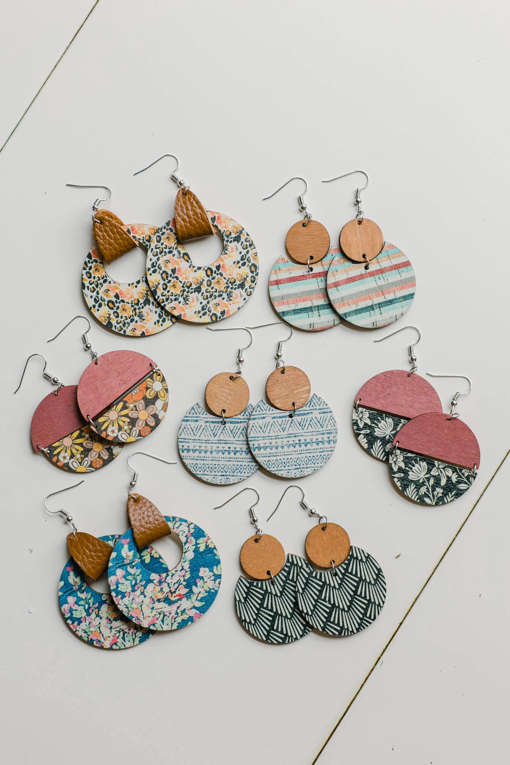 Pretty Patterned Wooden Earrings - undefined - Jewel Therapy