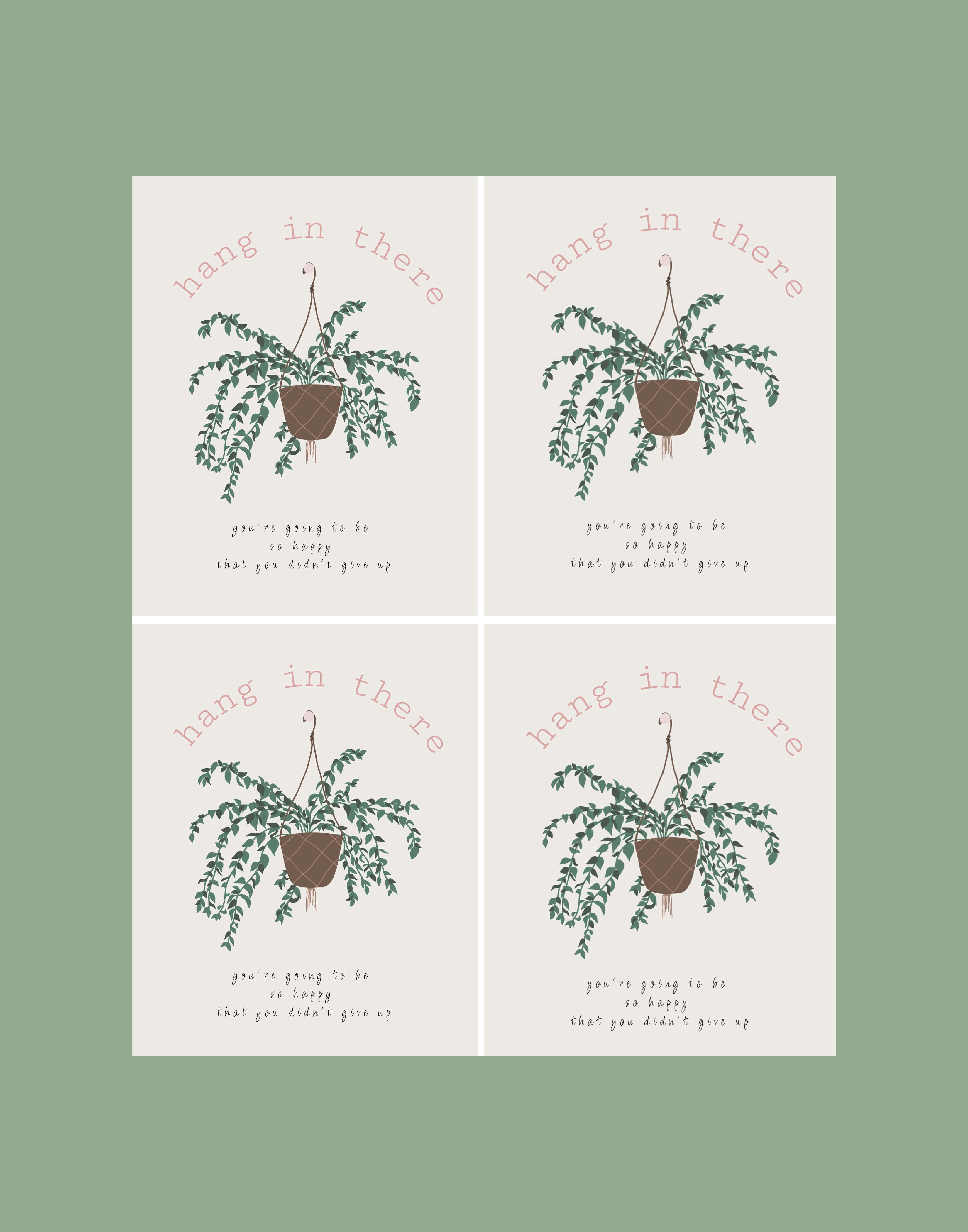Hang in There Mini Cards - Printable Mini Art - undefined - bright side girl shoppe
