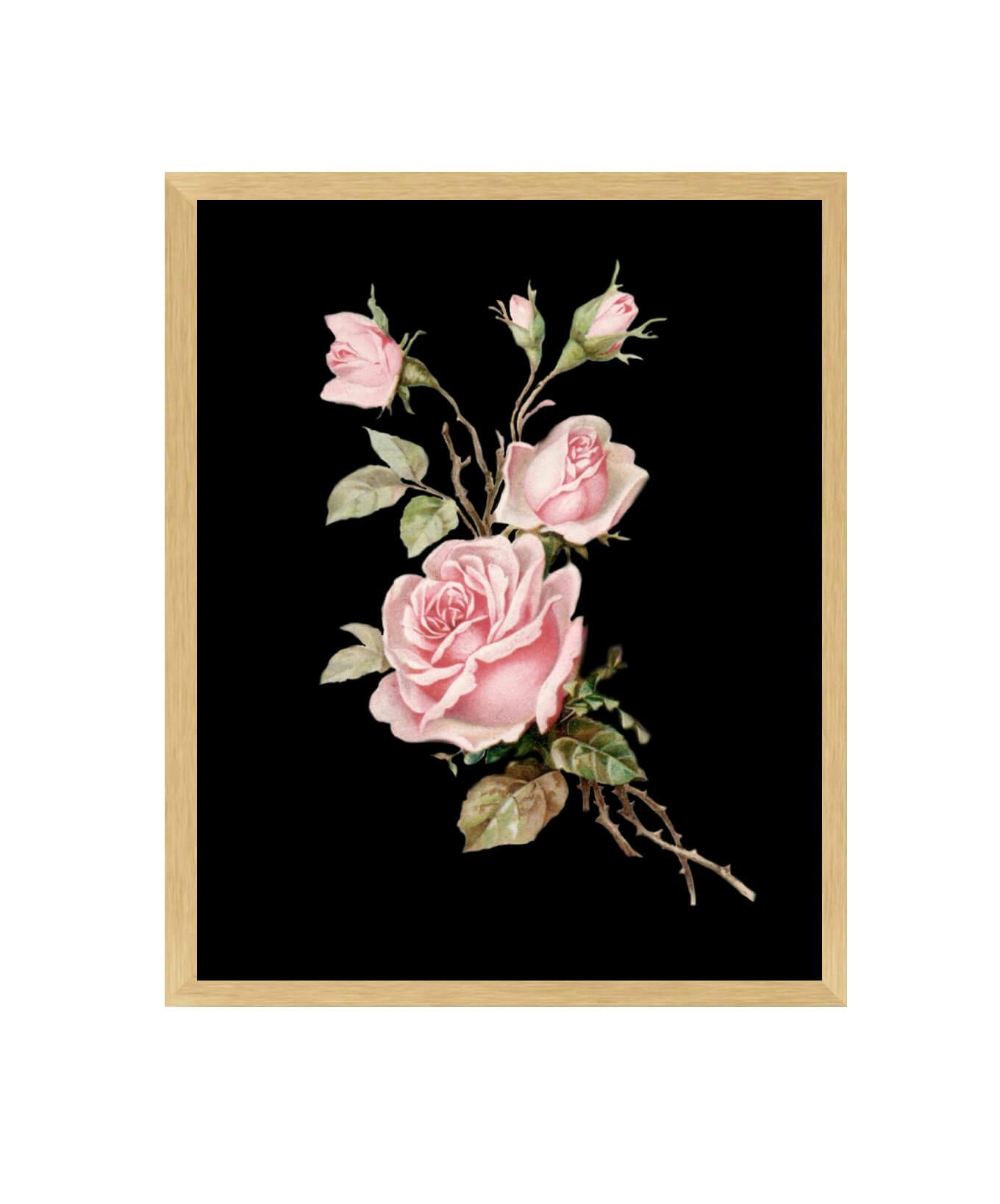 Vintage Pink Rose Art Print - undefined - bright side girl shoppe