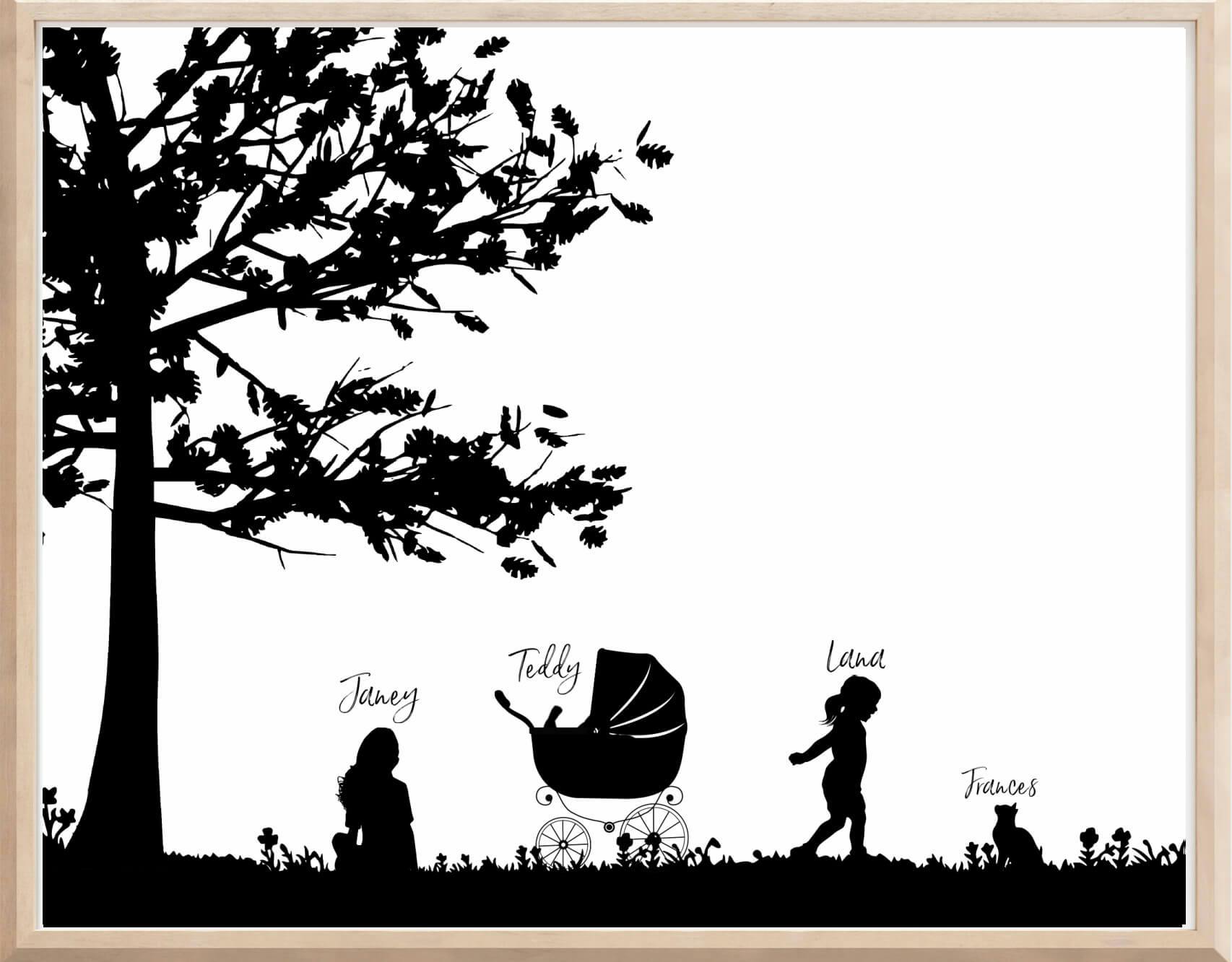 Personalized Silhouette Print - Couples, Children & Pets - Digital Download - undefined - bright side girl shoppe