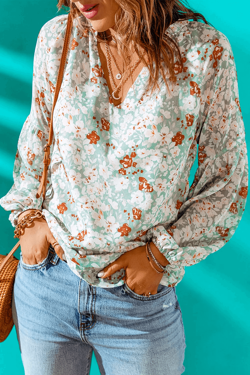 Floral Puff Sleeve Top - undefined - Dream Life Boutique
