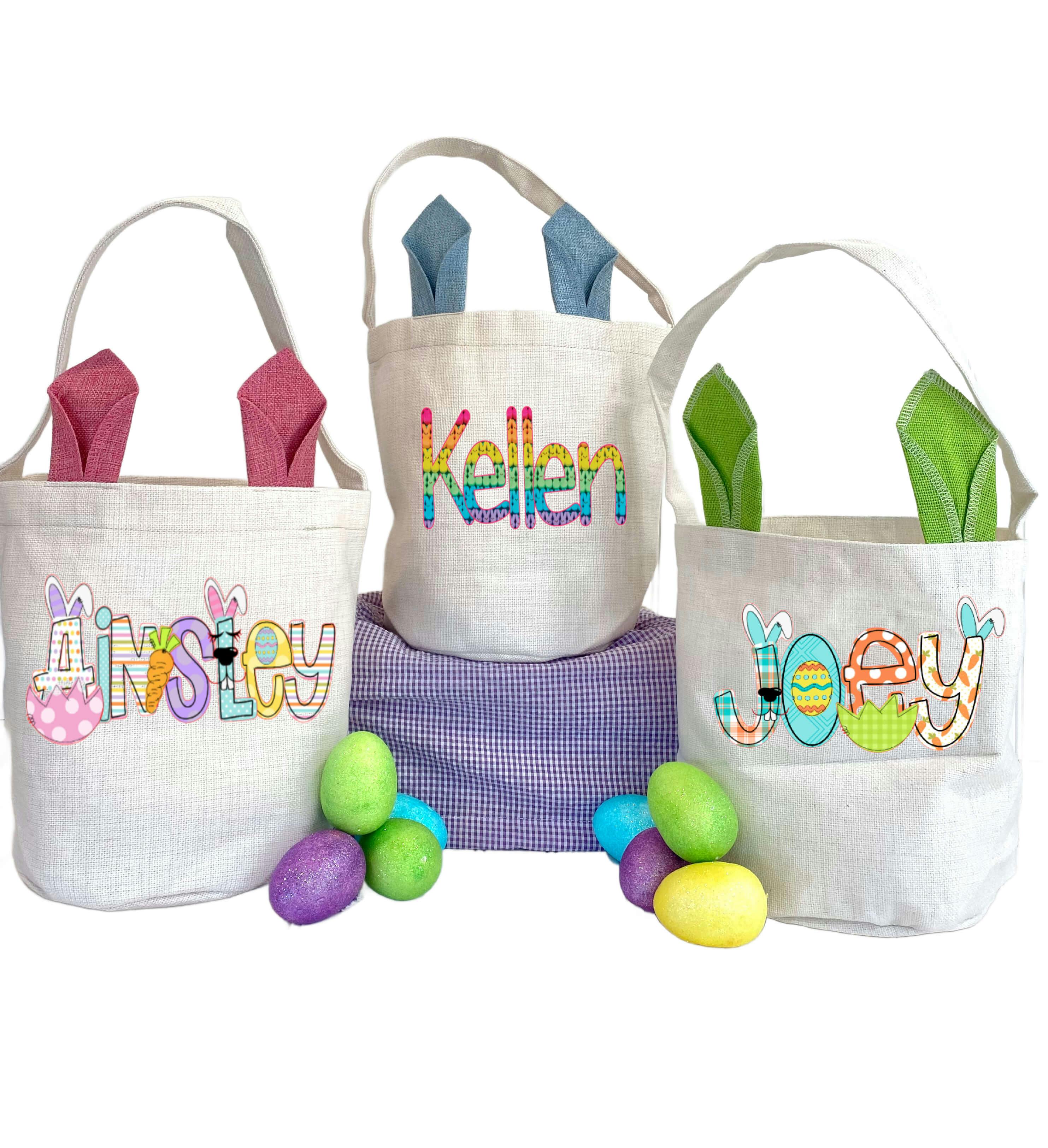 Rabbit Ear Easter Buckets Personalized - undefined - The Sassy Seamstress