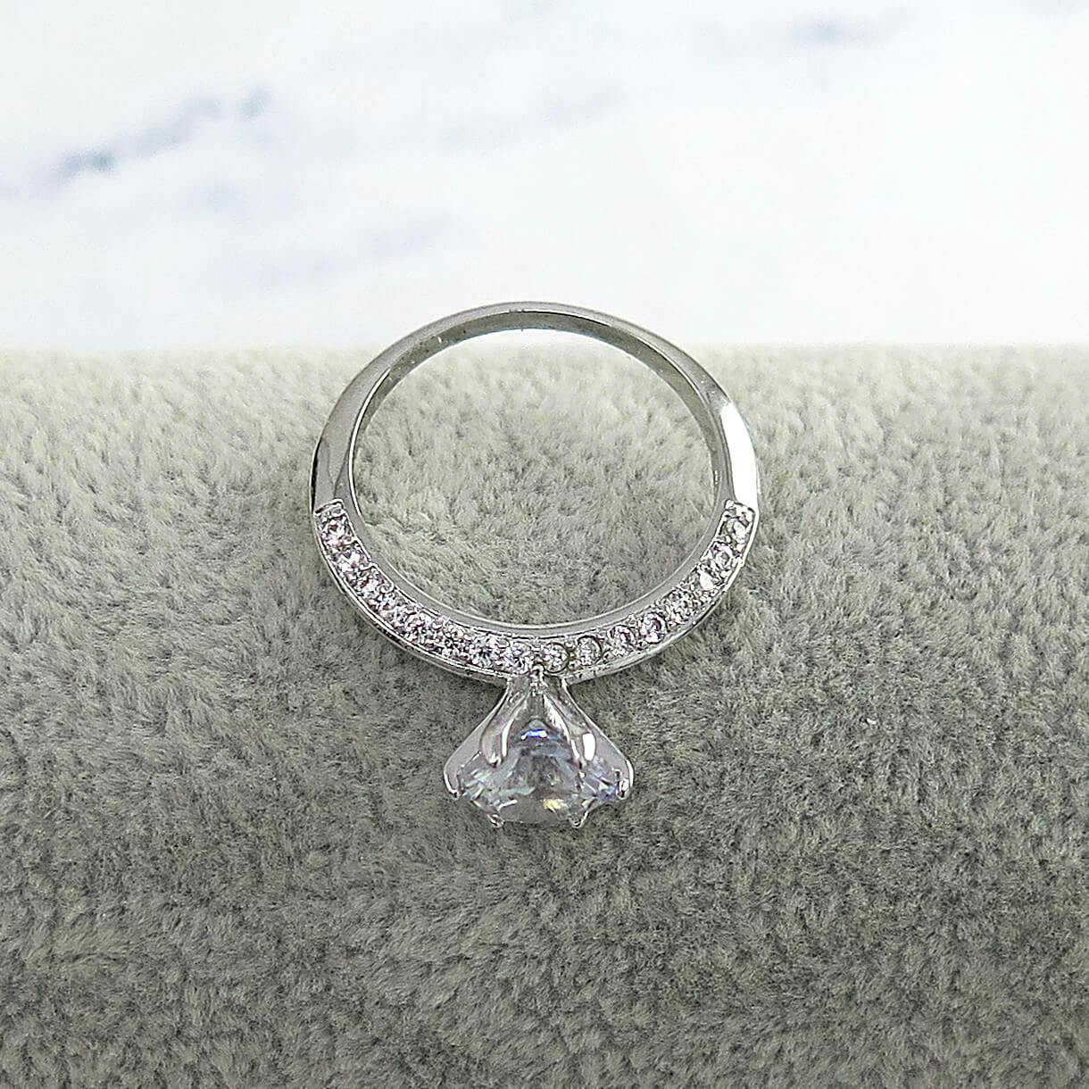 18k White Gold plated 2 Carat TW Engagement Ring - undefined - Ever So Clutch