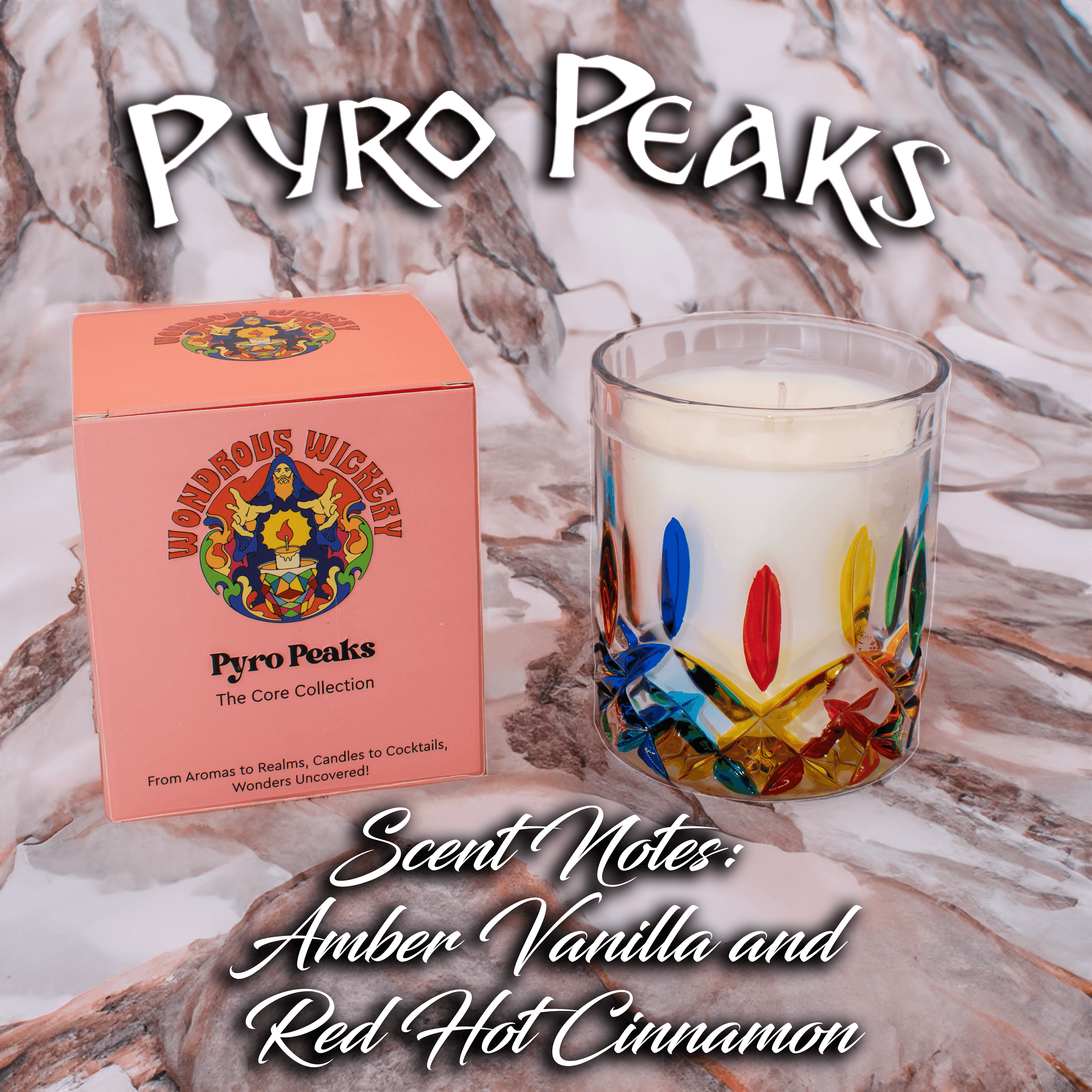 Pyro Peaks Candle / Candle to Cocktail Experience / Core Collection / Hand Crafted / Unique Candle Gift - undefined - Wondrous Wickery