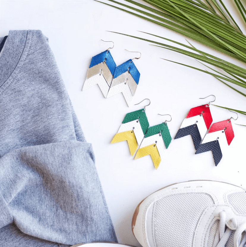 Team Color Leather Earrings - Stylish Accessories for Game Day Fashion - undefined - Iviana & Co.