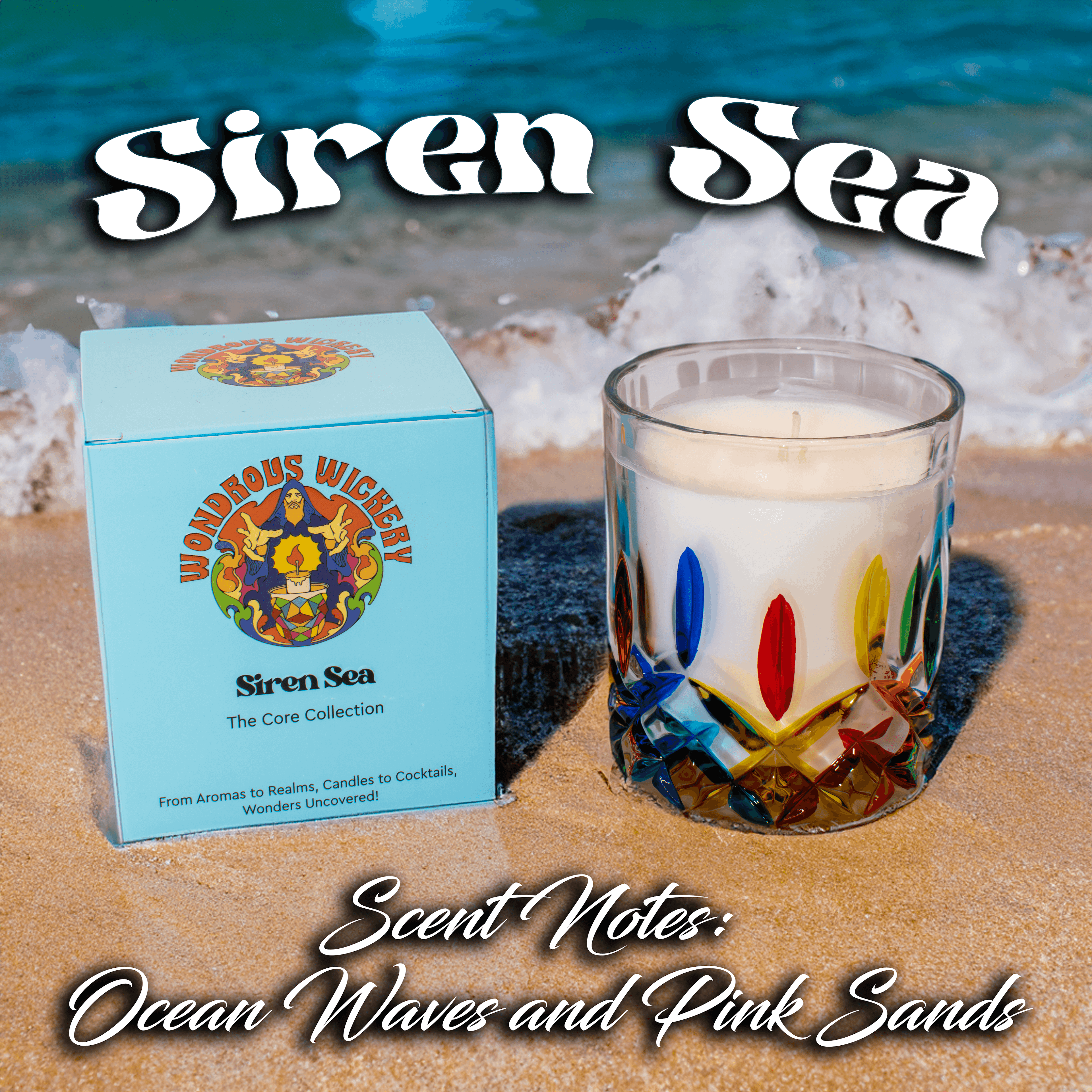 Siren Sea Candle / Candle to Cocktail Experience / Core Collection / Hand Crafted / Unique Candle Gift - undefined - Wondrous Wickery