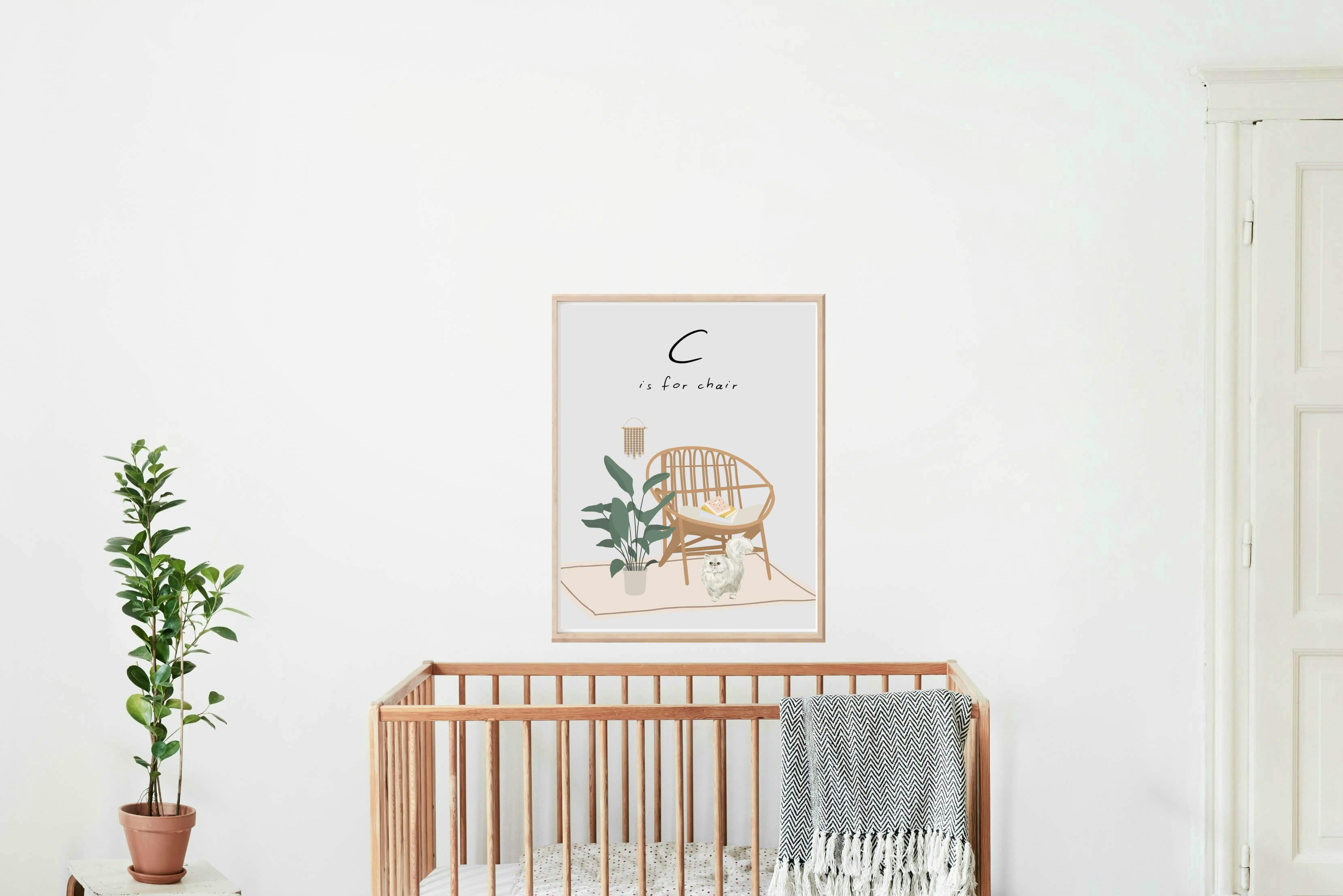 Baby's Room "C is for Chair" Retro Print - Digital Download - undefined - bright side girl shoppe