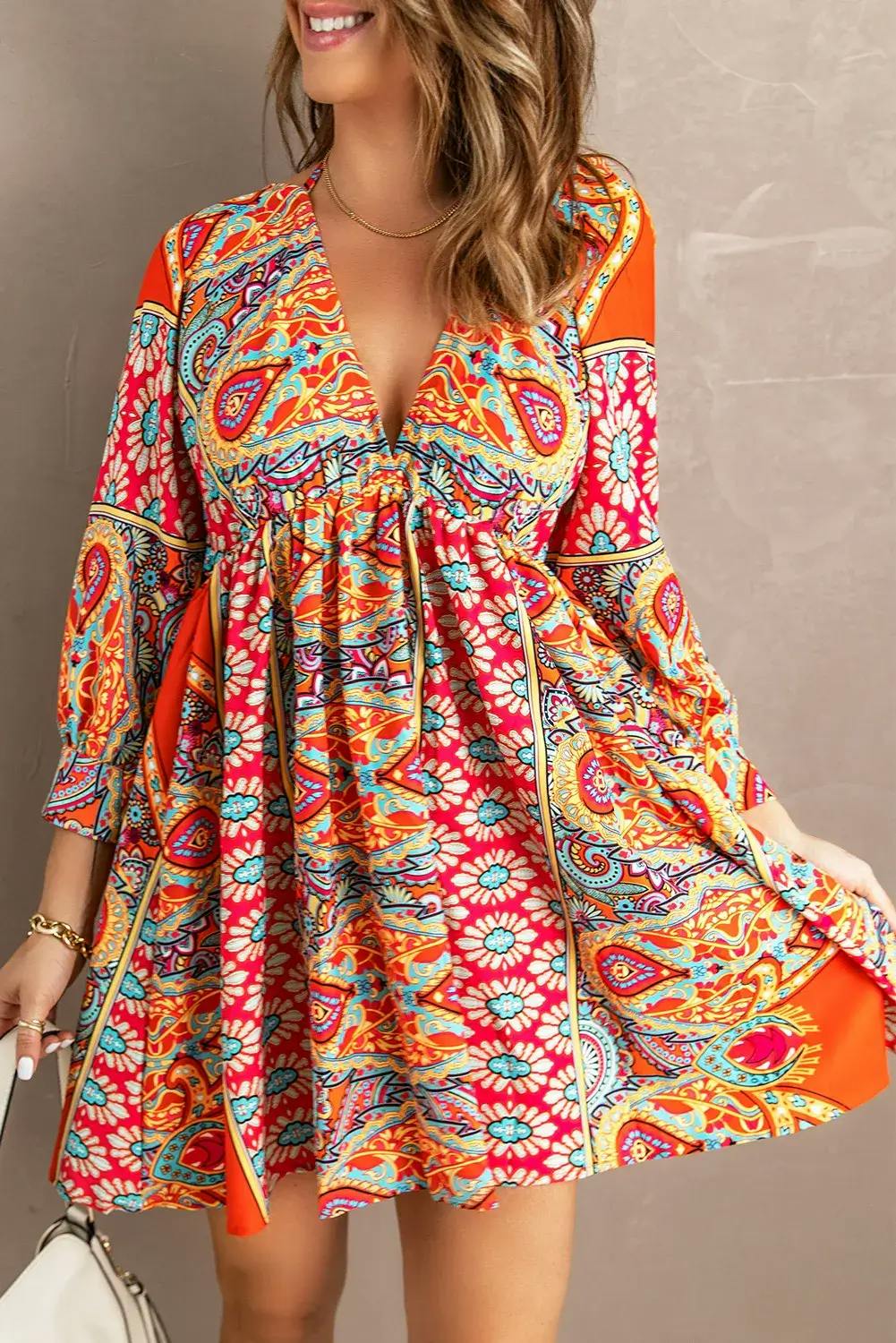 Bohemian Print Dress - undefined - Dream Life Boutique