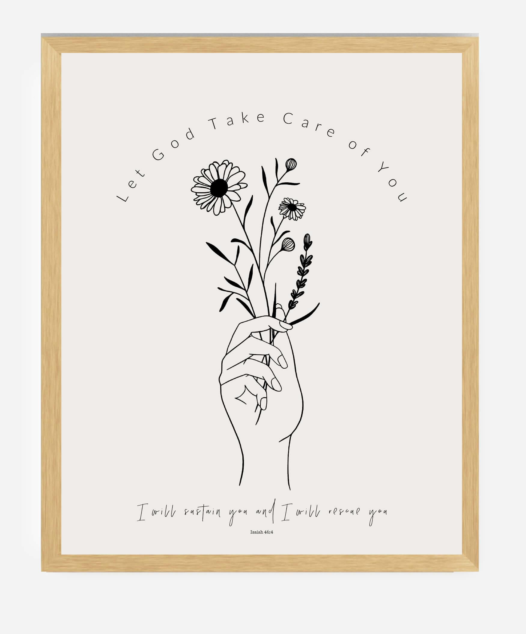 Let God Take Care Of You Art Print - Healing Now Collection - undefined - bright side girl shoppe